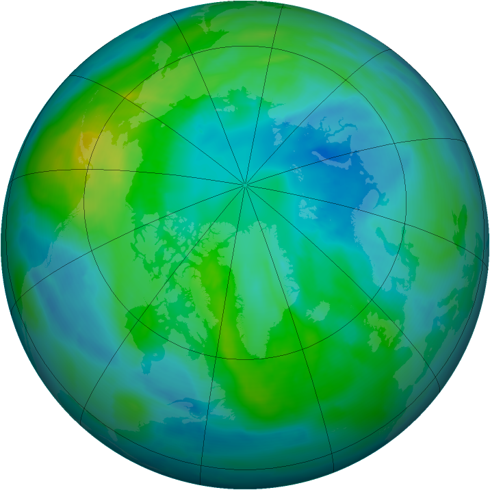 Arctic ozone map for 06 October 2010